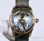 Buy Replica Corum Bubble Squelette 'Tattoo' Watch Rose Gold Leather Strap